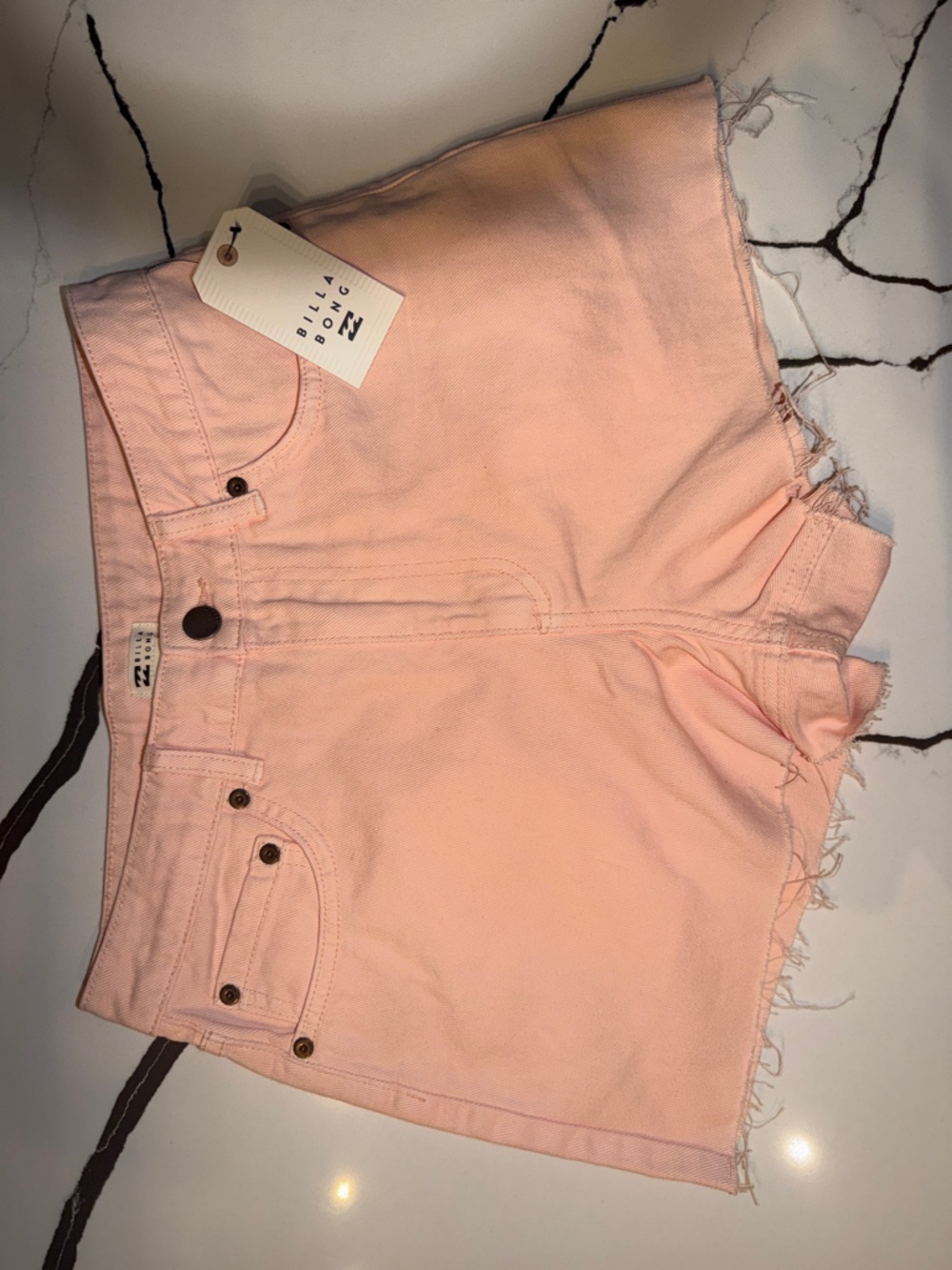 Billabong Women's Light Coral Denim Cutoff Shorts NWT